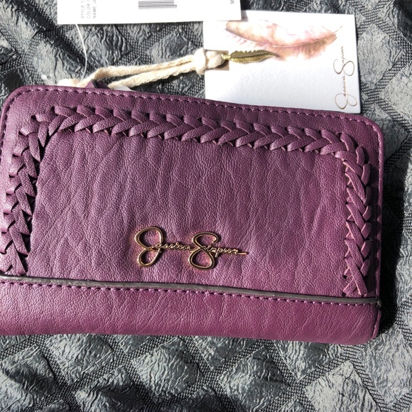 Jessica Simpson Jaclyn Medium Fran Faux Leather Wallet Color Italian Plum NWT - Picture 6 of 12